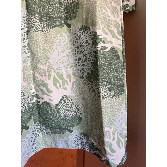 Cintas Four Seasons Resort Hualalai Uniform Muu Muu Dress Sz M Green Coral Print - Picture 7 of 13